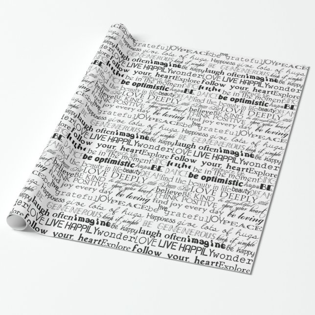 Inspirierend Wörter Geschenkpapier (Ungerollt)