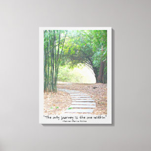 Inspirierend Zen-Zitat-Bambusweg-Spur Leinwanddruck