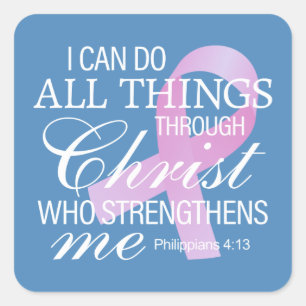 Inspirierend Zitat Brustkrebs-Bewusstsein   Aufkle Quadratischer Aufkleber