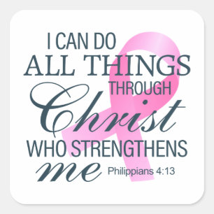 Inspirierend Zitat Brustkrebs-Bewusstsein Aufkle Quadratischer Aufkleber