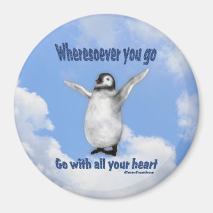 Inspirierend Zitat-Magnet Pinguin-Konfuzius Magnet