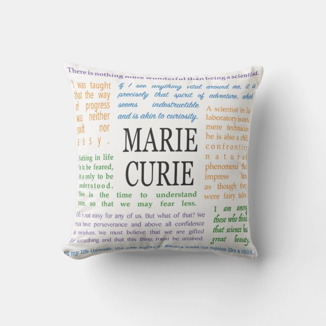 Inspirierend Zitate durch Marie Curie Kissen (Vorderseite)