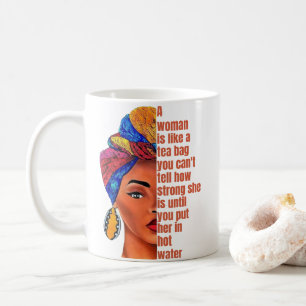 inspirierende afrikanische Amerikanerin mit Zitat Kaffeetasse