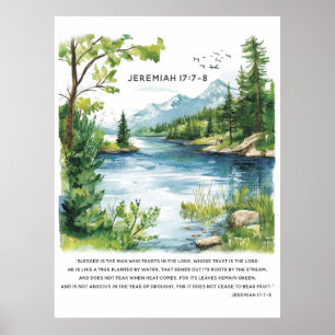 Inspirierende Bibelzitate auf Naturfotos Poster
