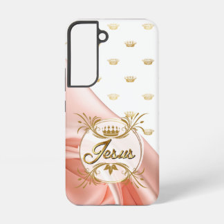 Inspirierende Blush Satin Goldkrone Jesus Samsung Galaxy Hülle