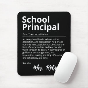 Inspirierende Definition für Schulleiter in Schwar Mousepad