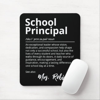 Inspirierende Definition für Schulleiter in Schwar Mousepad