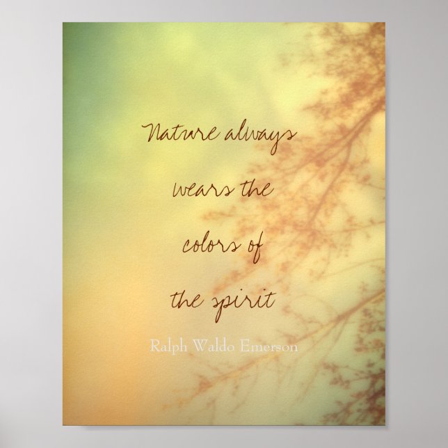 inspirierende Emerson Zitat Naturkunst Poster (Vorne)