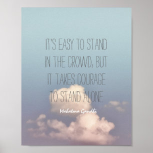 inspirierende Gandhi Zitat Poster Himmel und Wolke