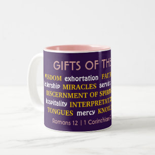 Inspirierende GESCHENKE DES GEISTES Christlich Zweifarbige Tasse