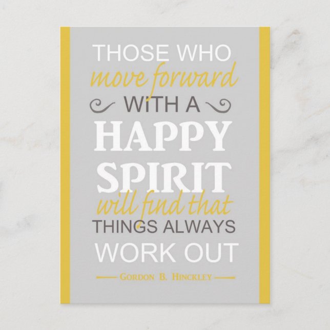 inspirierende Gordon b hinckley lat zitieren Postkarte (Vorderseite)
