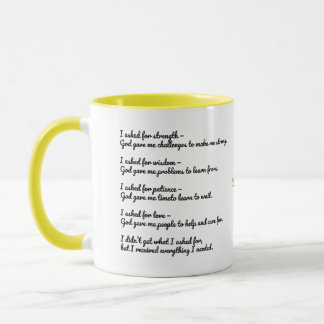 Inspirierende Gottes-Zitat-Tasse – Stärke, Weishei Tasse