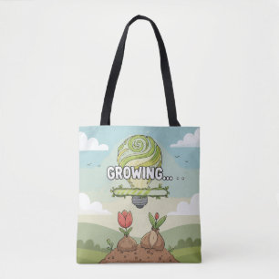 Inspirierende grüne Idee Motivierendes Wachstum Tasche
