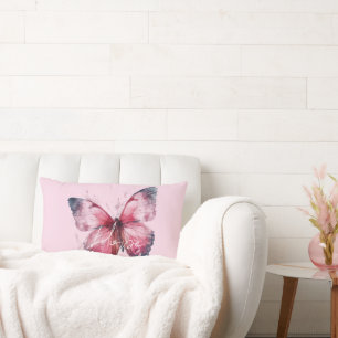 Inspirierende Hoffnung Rosa Schmetterling Lendenkissen