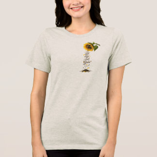 Inspirierende 'Lass los und wachse' Sonnenblumen-T Tri-Blend Shirt