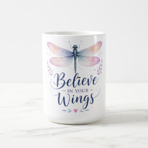 Inspirierende Libelle/Glaube an deine Flügel Kaffeetasse