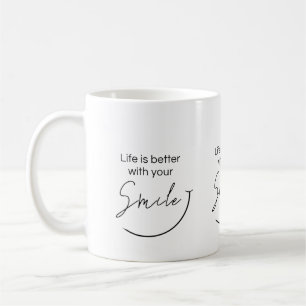 Inspirierende minimalistische Typografie-Zitat-Ges Kaffeetasse