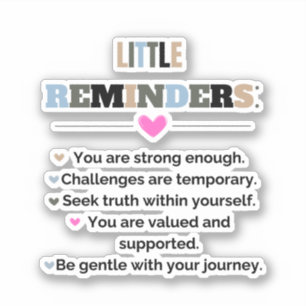 Inspirierende Motivationsgeschenke Kleine Erinneru Aufkleber