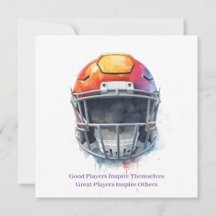 Inspirierende Motivierende Fußballhelm Feiertagskarte
