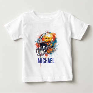 Inspirierende Motivierende Fußballhelm Name Baby T-shirt