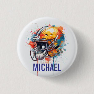 Inspirierende Motivierende Fußballhelm Name Button