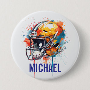 Inspirierende Motivierende Fußballhelm Name Button