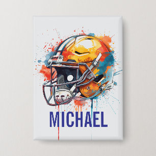 Inspirierende Motivierende Fußballhelm Name Button