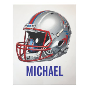 Inspirierende Motivierende Fußballhelm Name Fotodruck