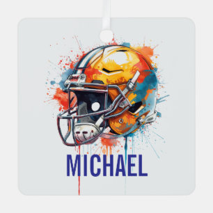 Inspirierende Motivierende Fußballhelm Name Ornament Aus Metall