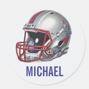Inspirierende Motivierende Fußballhelm Name Runder Aufkleber