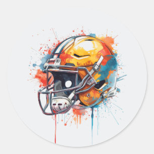 Inspirierende Motivierende Fußballhelm Runder Aufkleber