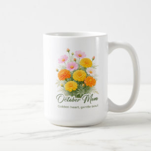 Inspirierende Oktober-Geburtsblume-Mama-Wrap Kaffeetasse