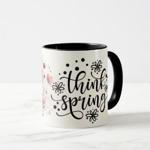 Inspirierende/positive Blumen-Zitat-Verpackung Tasse