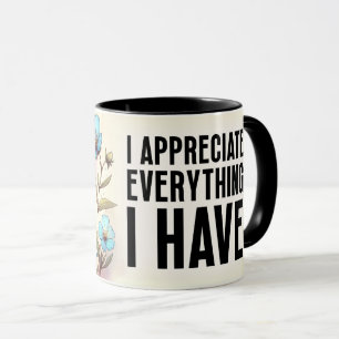 Inspirierende/Positive Blumen-Zitat-Verpackung Tasse