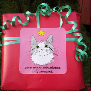 Inspirierende Ragdoll-Katze Gizmo Miracles Aufkleb Quadratischer Aufkleber