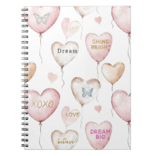 Inspirierende rosa Creme-Herzen Notizblock