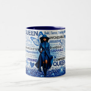 Inspirierende schwarze Frau, positive Affirmatione Zweifarbige Tasse