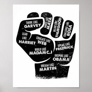 Inspirierende schwarze Führer Faust - Schwarze Ges Poster