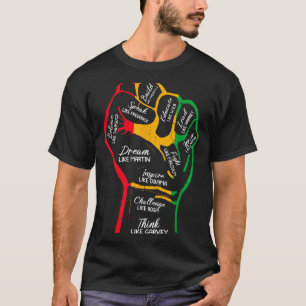 Inspirierende schwarze Führer Power-Faust Hand sch T-Shirt