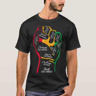 Inspirierende schwarze Führer Power Fist Hand Blac T-Shirt