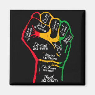 Inspirierende schwarze Führer Power Fist Hand Schw Magnet