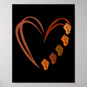 Inspirierende schwarze Führer Power Fist Hand Schw Poster