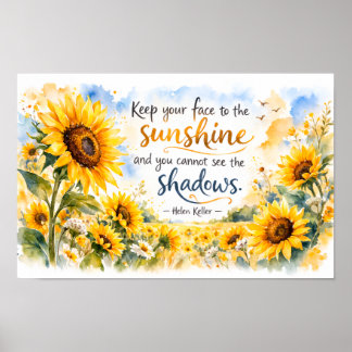 Inspirierende Sonnenblumen – Aquarell-Sonnenblume Poster