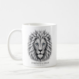 Inspirierende Stärke und Anmut Abstrakte Löwen-Kun Kaffeetasse