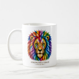 Inspirierende Stärke und Anmut Abstrakte Löwen-Kun Kaffeetasse