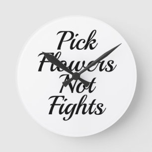 Inspirierende Typografie-Zitate Runde Wanduhr