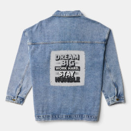 Inspirierende und motivierende typografische Zitat Jeansjacke