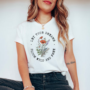 Inspirierende Vintage-Blumen-Quote  T-Shirt