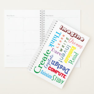 inspirierende Worte farbenfrohe Schüler Planer