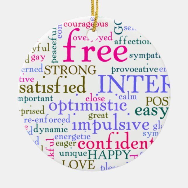 inspirierende Worte Keramik Ornament (Vorne)